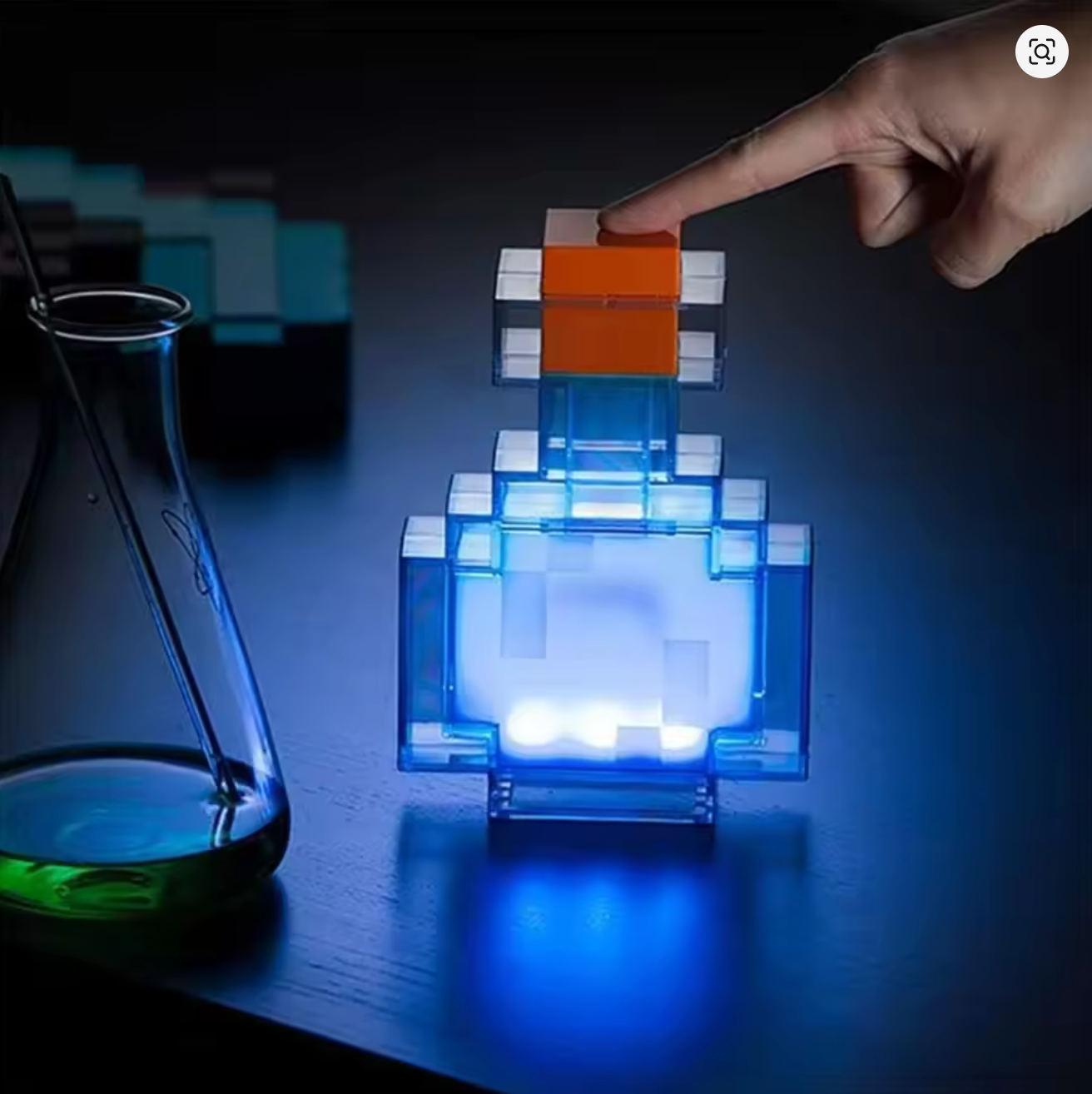 Minecraft Potion Bottle LED Night Light – Color Changing Rechargeable Lamp