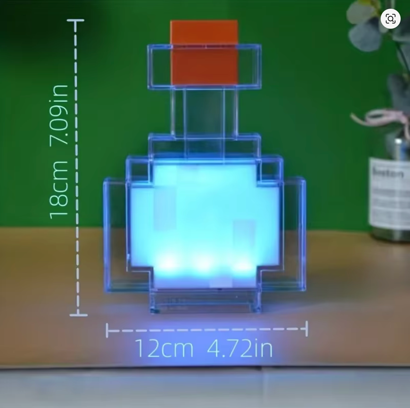Minecraft Potion Bottle LED Night Light – Color Changing Rechargeable Lamp