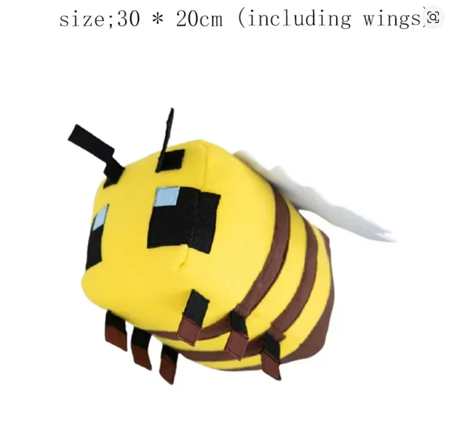 Minecraft Yellow Bee Plush – Cute Inspired Honeybee Stuffed Toy for Kids