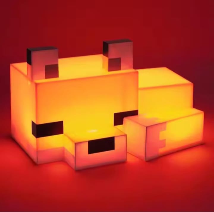 Minecraft Fox LED Night Lamp – Cute Gaming Room Desk Light for Kids Bedroom