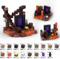 Minecraft Nether Portal Micro Building Block Set – 132 PCS Mini Nether Scene with Ghast & Blaze Figures