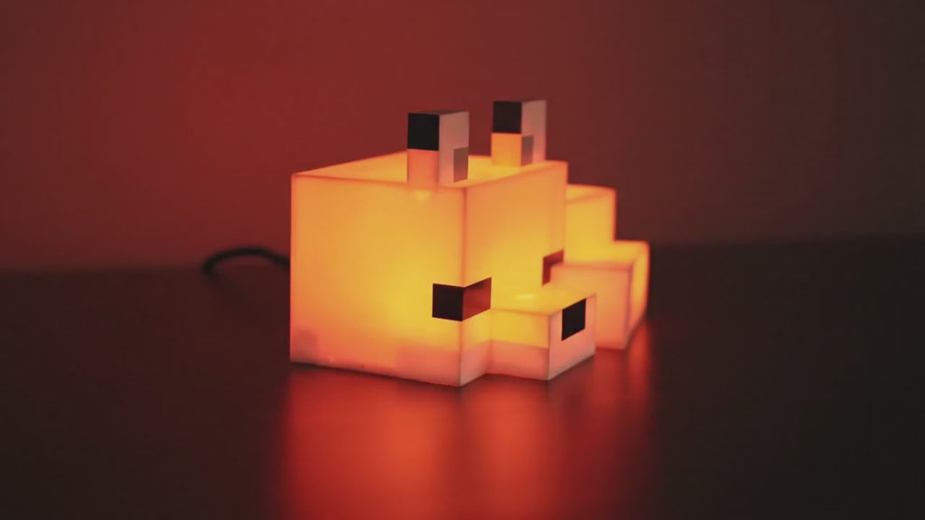 Minecraft Fox LED Night Lamp – Cute Gaming Room Desk Light for Kids Bedroom